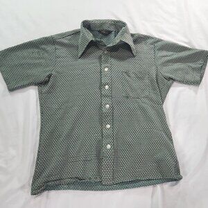 Vintage 60s JC Penney Patterned Short sleeve button down LARGE
